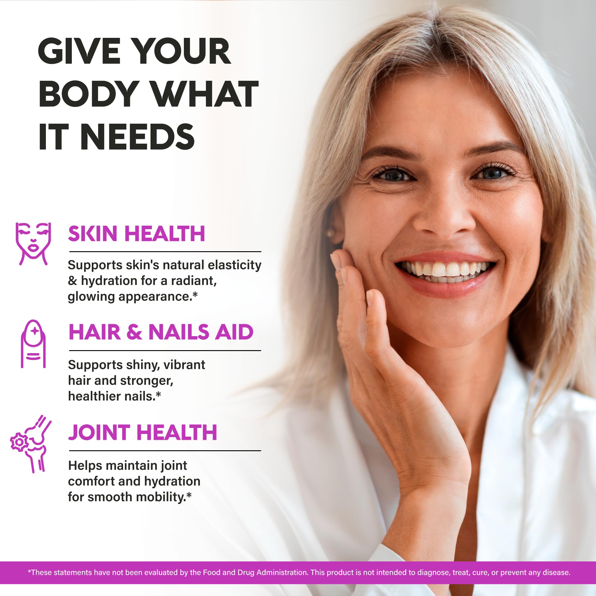 NutraHarmony multi collagen capsules close-up of hydrolyzed peptides