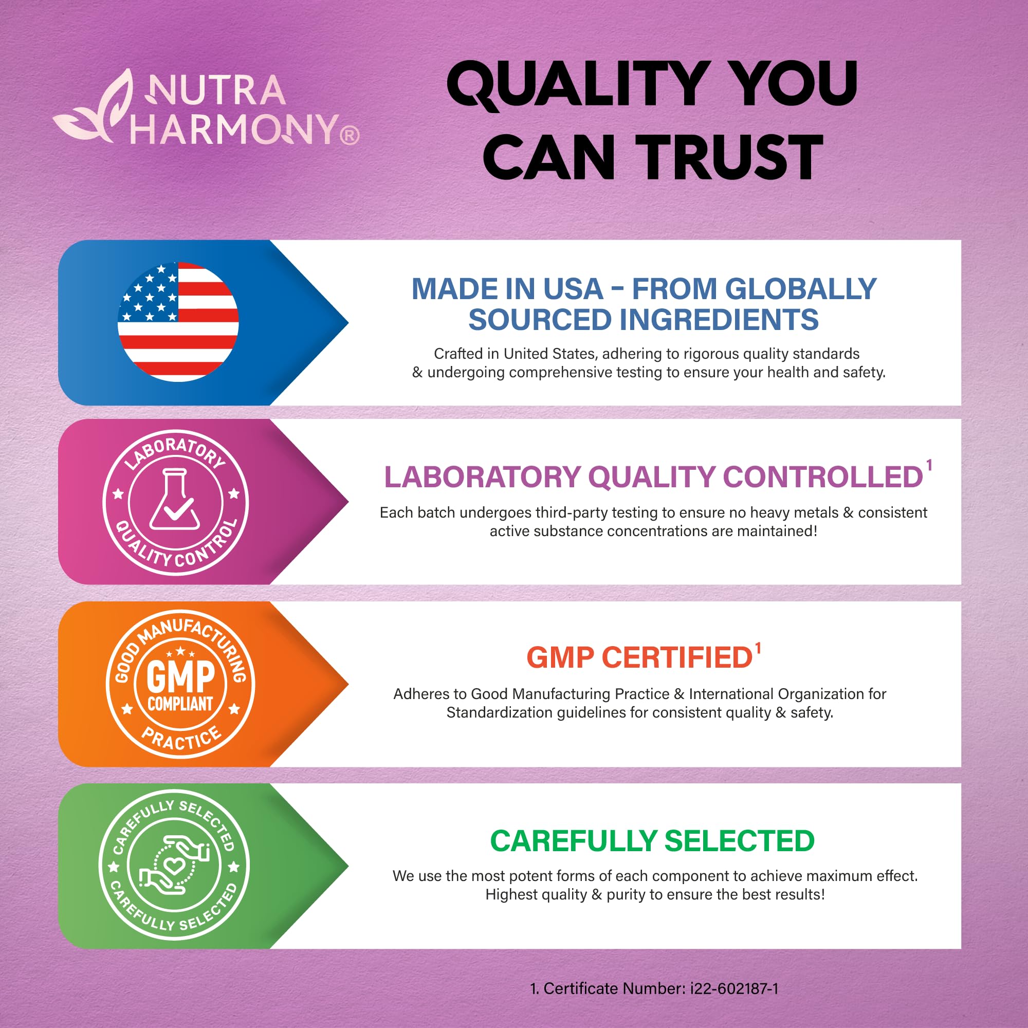 NutraHarmony daily-use capsules on countertop for routine