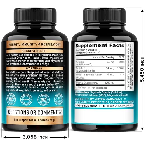 NutraHarmony NAC capsules close-up shows high-potency 1200 mg serving potential