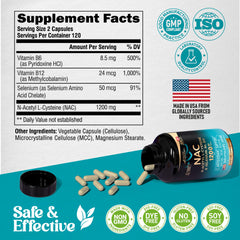 NAC label with nutrition facts hints at powerful antioxidant support