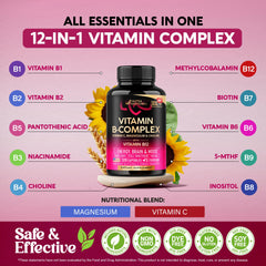 NutraHarmony Vitamin B Complex close-up of capsules for nervous system support
