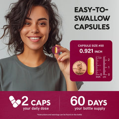 NutraHarmony Vitamin B Complex capsules paired with water for easy daily dose