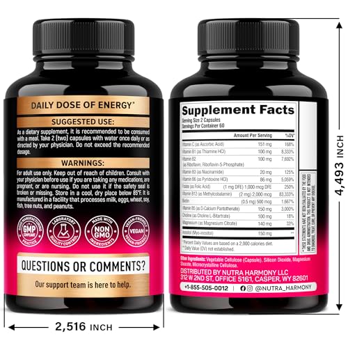 NutraHarmony B Complex capsules ready to pour for daily energy support