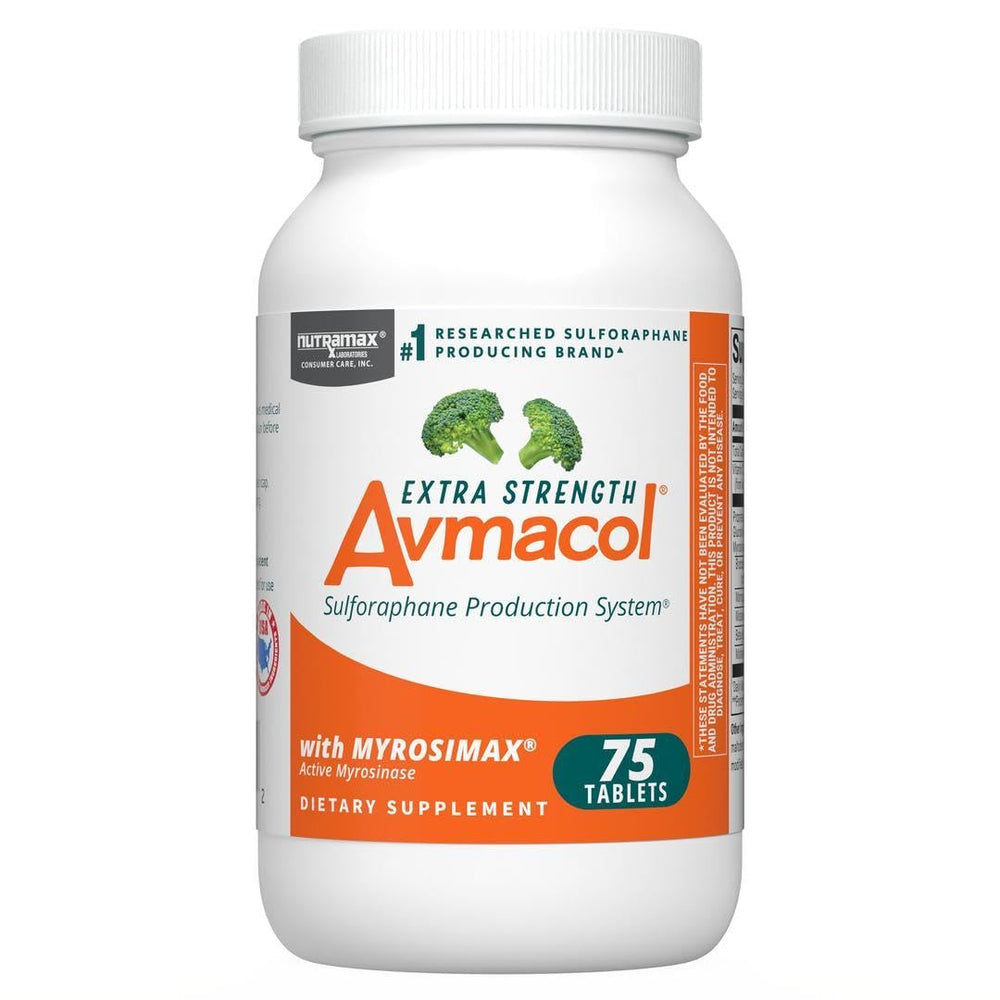 Nutramax Avmacol extra-strength bottle close-up highlighting detox support potential