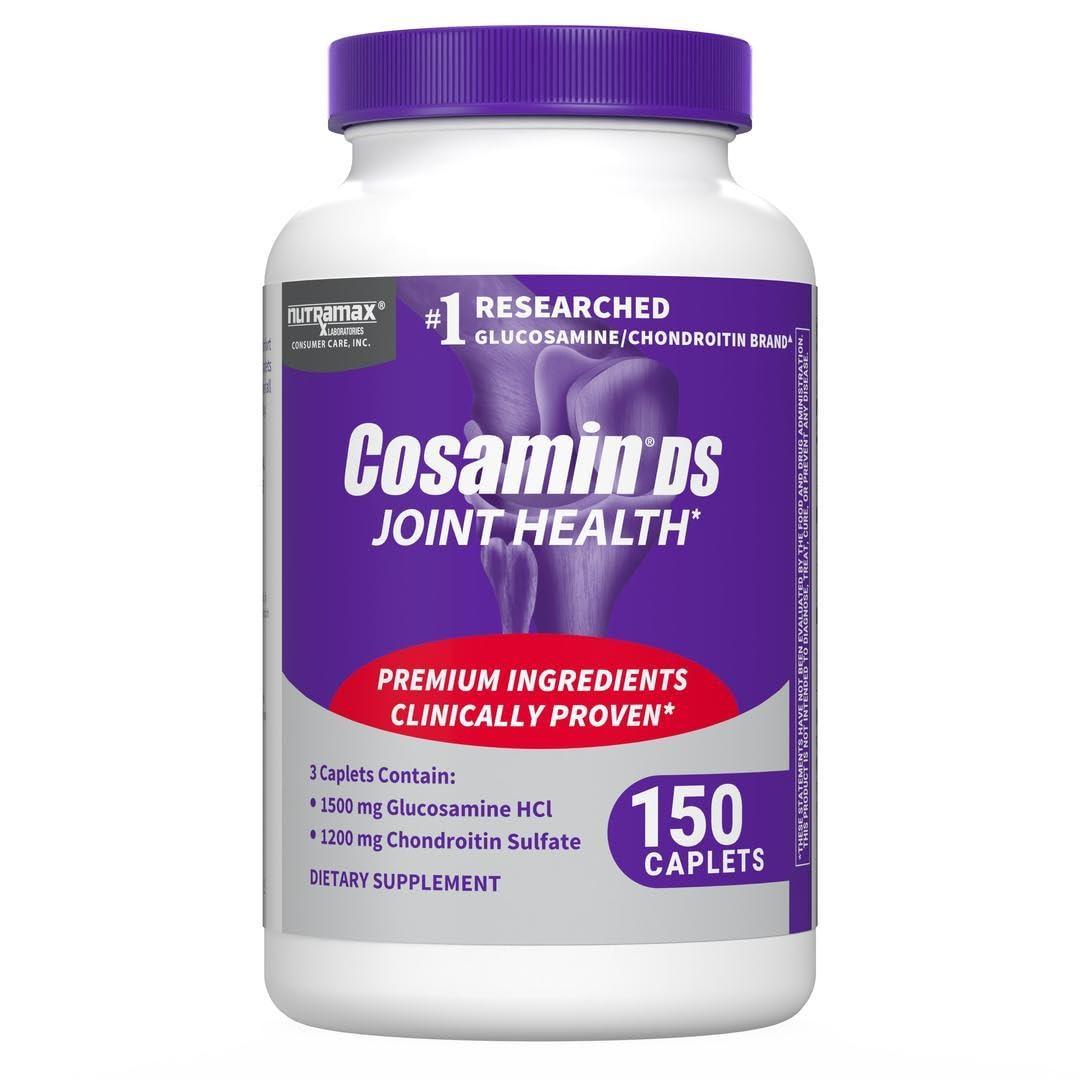 Nutramax Cosamin DS bottle highlighting glucosamine and chondroitin for joints