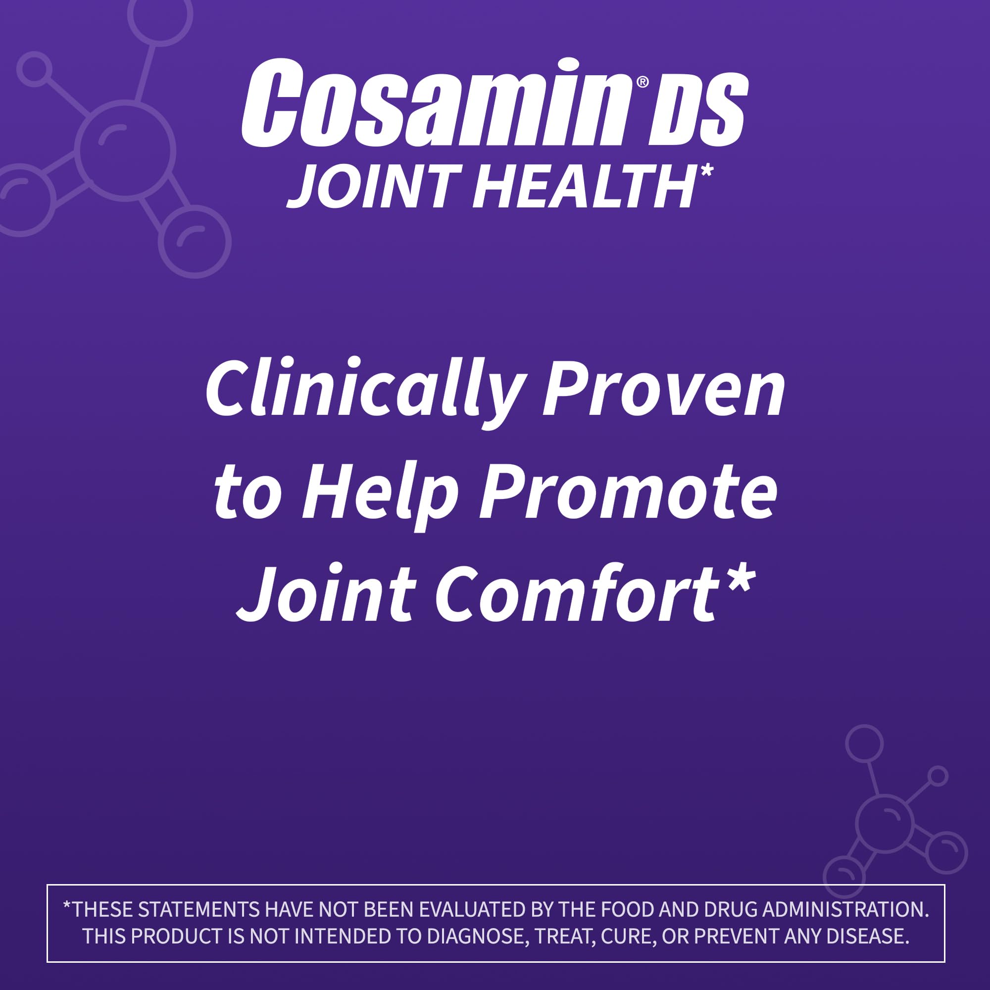 Nutramax Cosamin DS label back lists supplement facts for informed use.