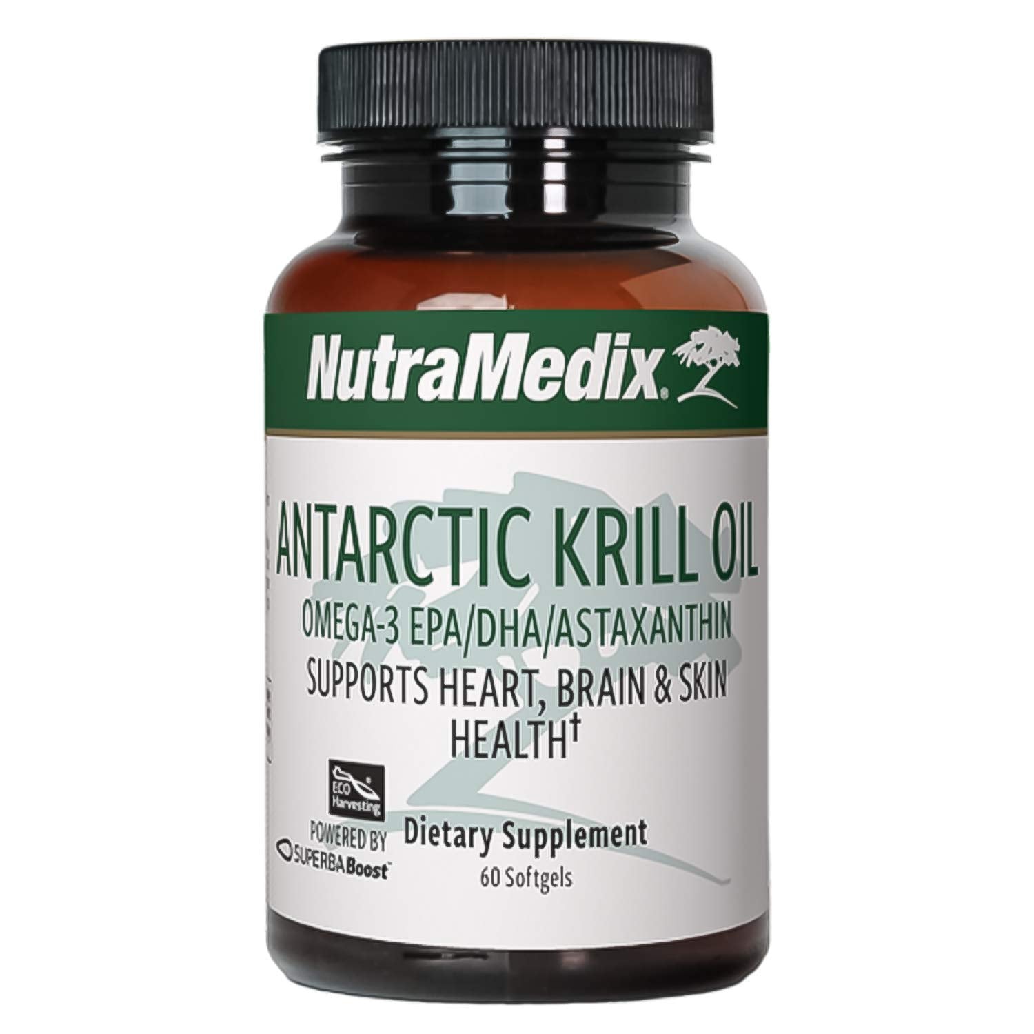 NutraMedix Antarctic Krill Oil bottle with softgels for daily omega-3 support.