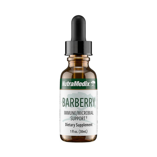 NutraMedix Barberry immune bottle pour supports daily gut and immune potential.