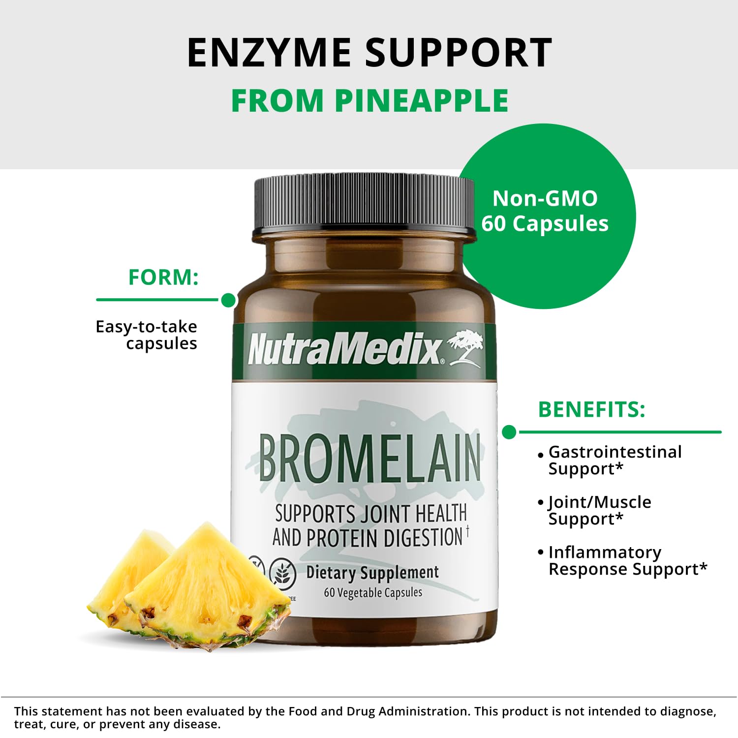 NutraMedix Bromelain capsules shown during exercise support for recovery
