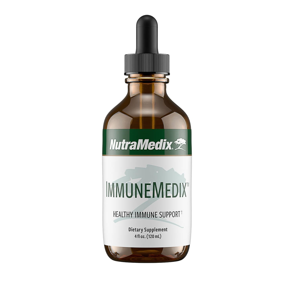 NutraMedix ImmuneMedix bottle front shows broad-spectrum herbal blend for daily wellness.