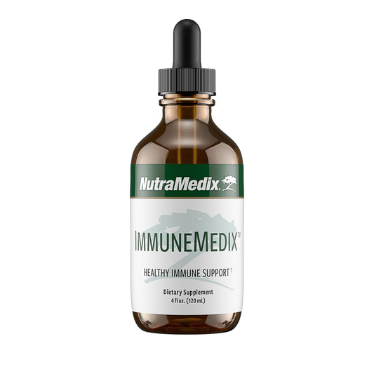 NutraMedix ImmuneMedix bottle front shows broad-spectrum herbal blend for daily wellness.