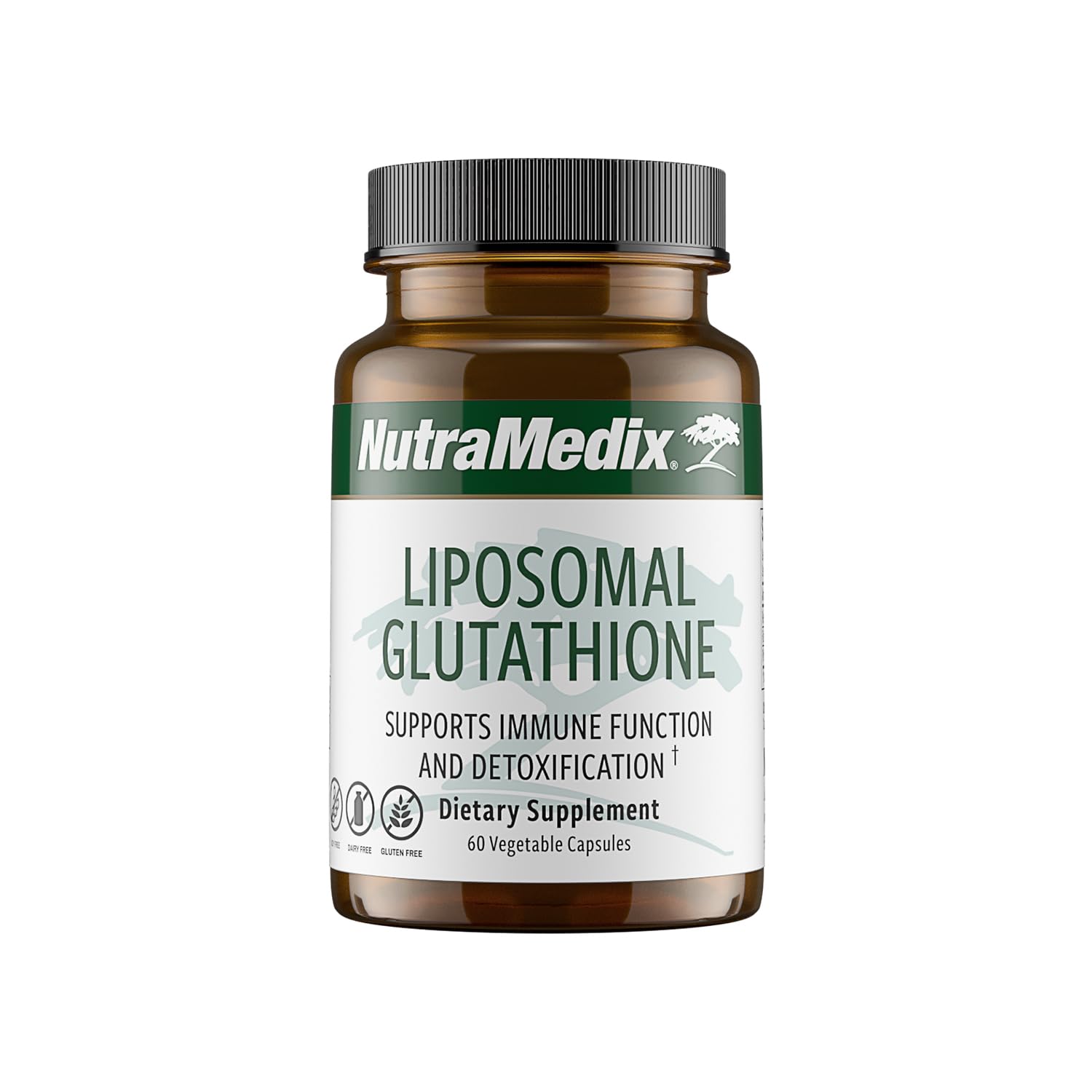 NutraMedix Liposomal Glutathione bottle shown for easy absorption and detox support.