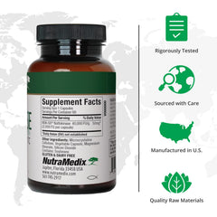 NutraMedix Nattokinase capsules close-up showing smooth coated capsules for daily use.