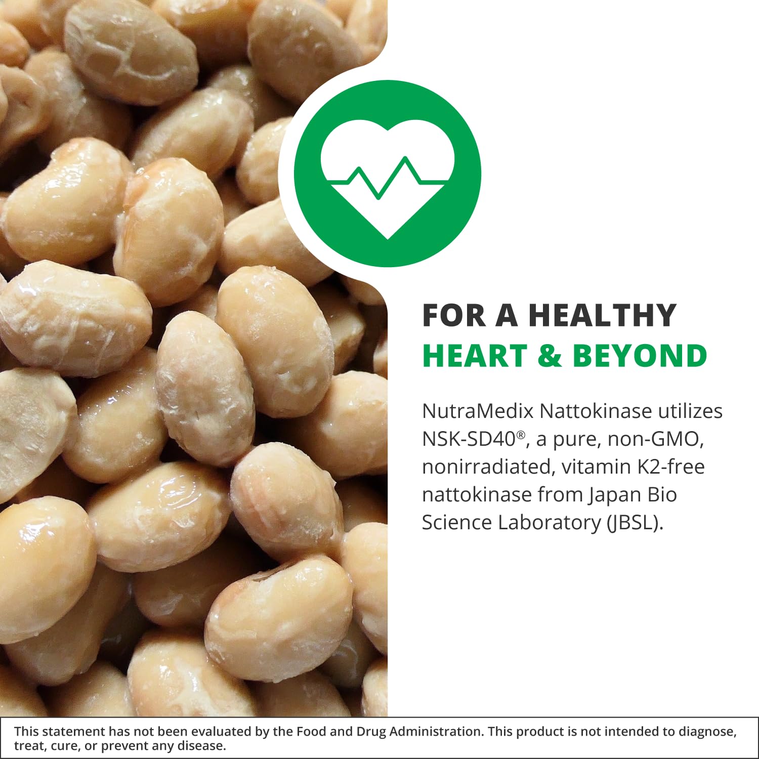 NutraMedix Nattokinase packaging card highlights key benefits and usage.