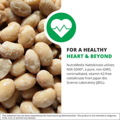 NutraMedix Nattokinase packaging card highlights key benefits and usage.