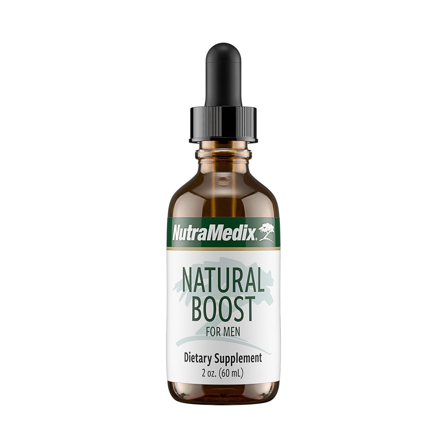 NutraMedix Natural Boost for Men bottle illustrates an energy-support formula.