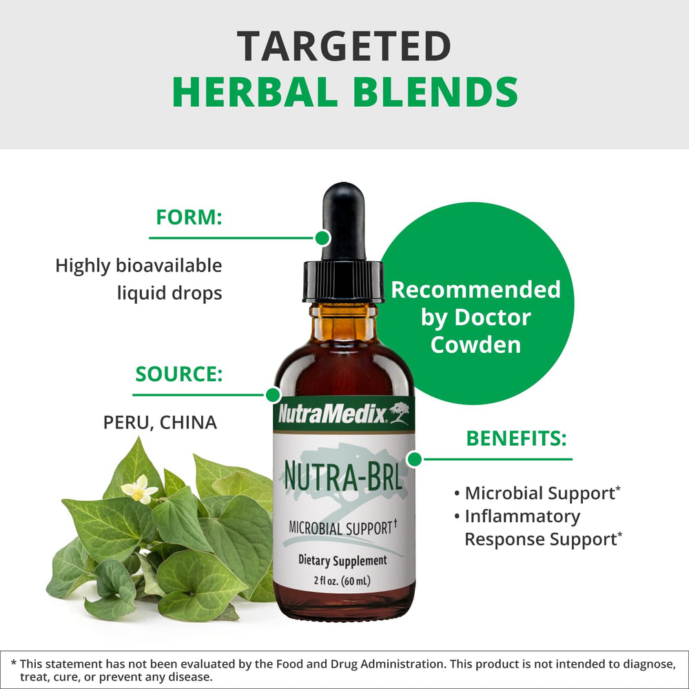 Nutramedix Nutra BRL bottle label detail showing premium herbal blend