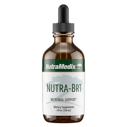 NutraMedix Nutra-BRT bottle for daily immune support with herbal extracts.