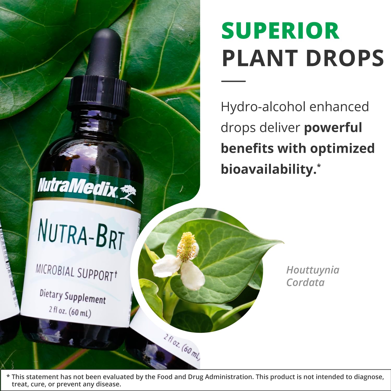 NutraMedix Nutra-BRT dropper tips illustrating precise dosing.