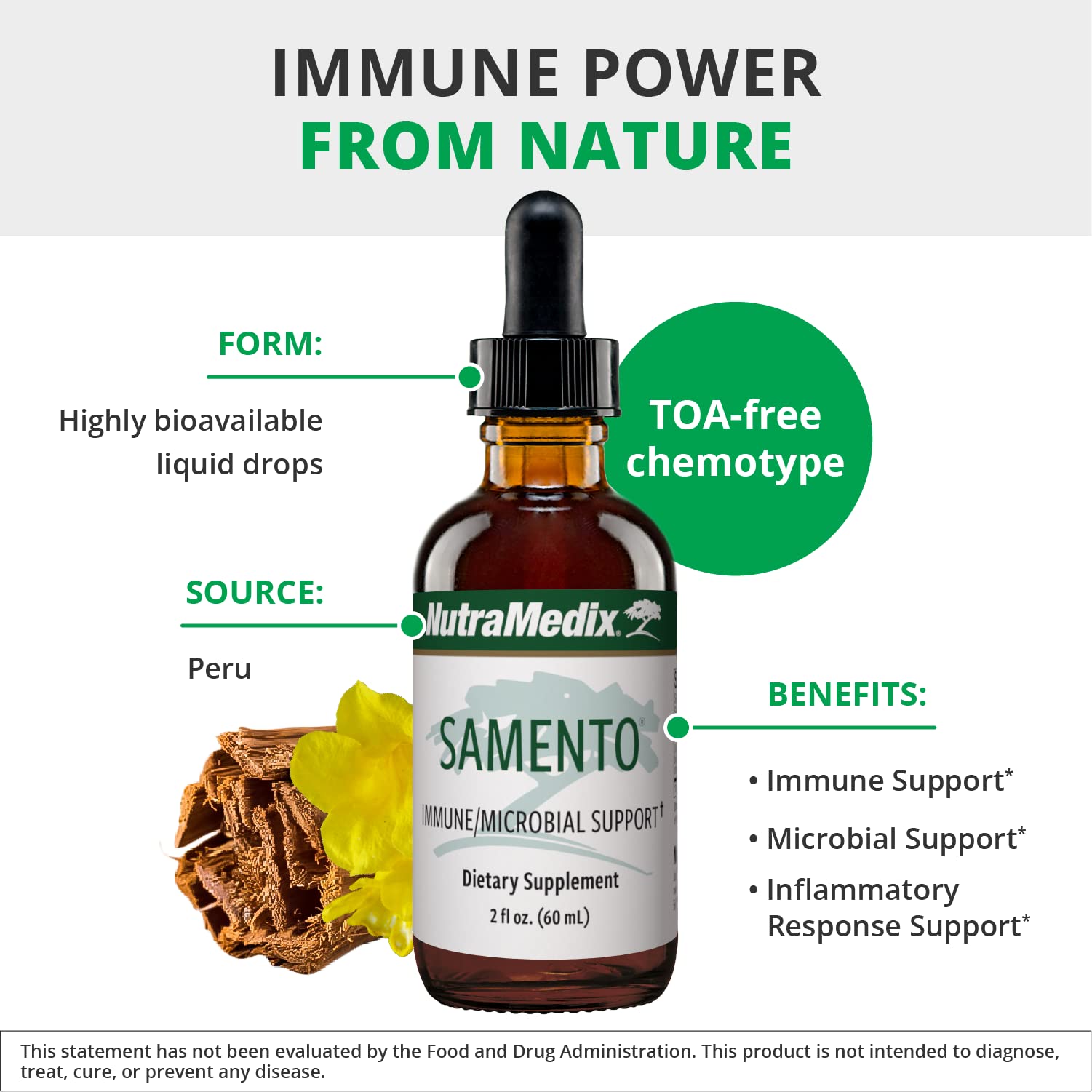 NutraMedix Samento bottle on counter ready for daily use.