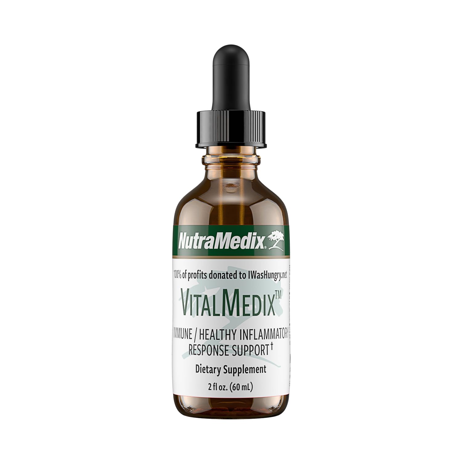 NutraMedix VitalMedix bottle label highlights cat's claw and moringa for immune support.
