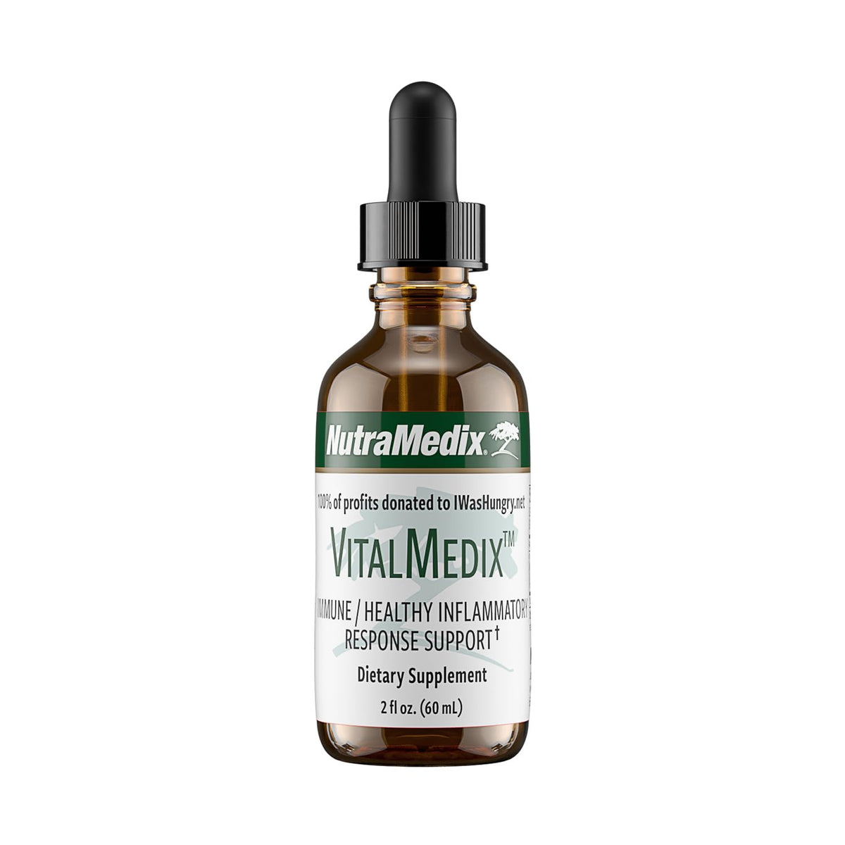 NutraMedix VitalMedix bottle label highlights cat's claw and moringa for immune support.