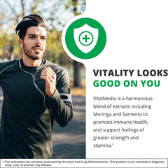 NutraMedix VitalMedix moringa leaf close-up emphasizing nutrient-rich content.