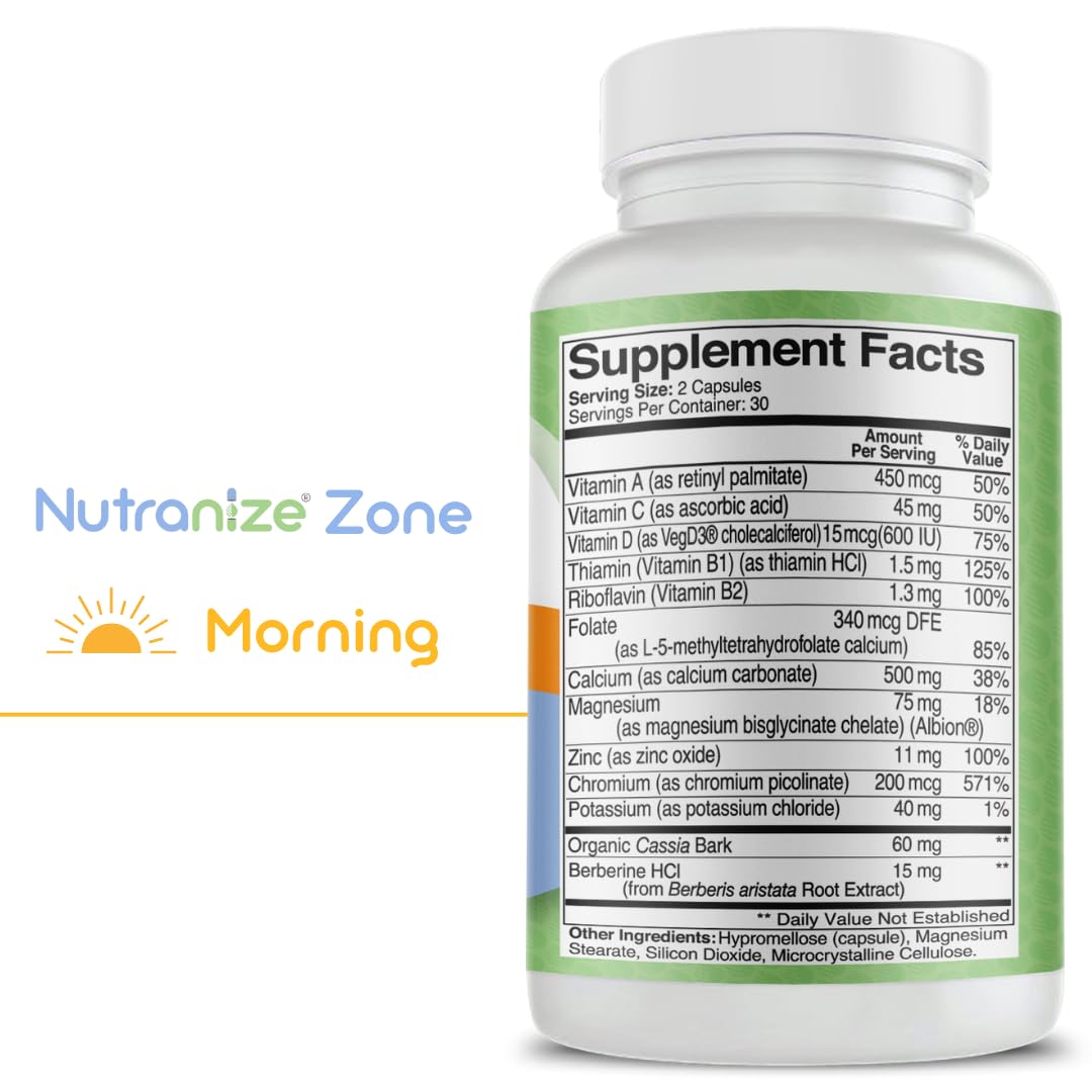 Nutranize Zone cravings blend with berberine highlighted for daily balance.