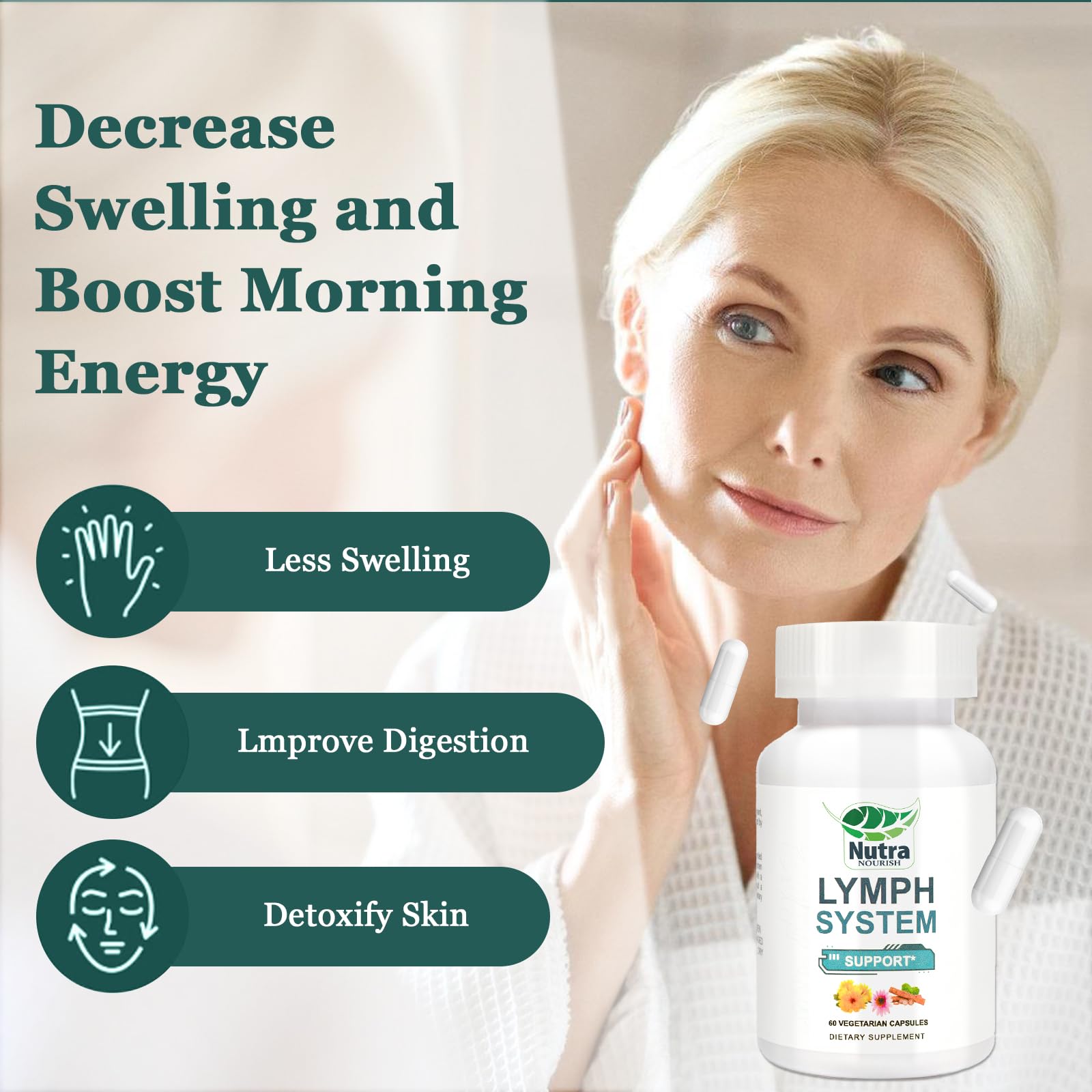 NutraNourish blend with dandelion and echinacea for immune support and fluid balance