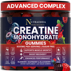 Nutraonda Pre-Workout Gummies bottle with berry flavor for training energy