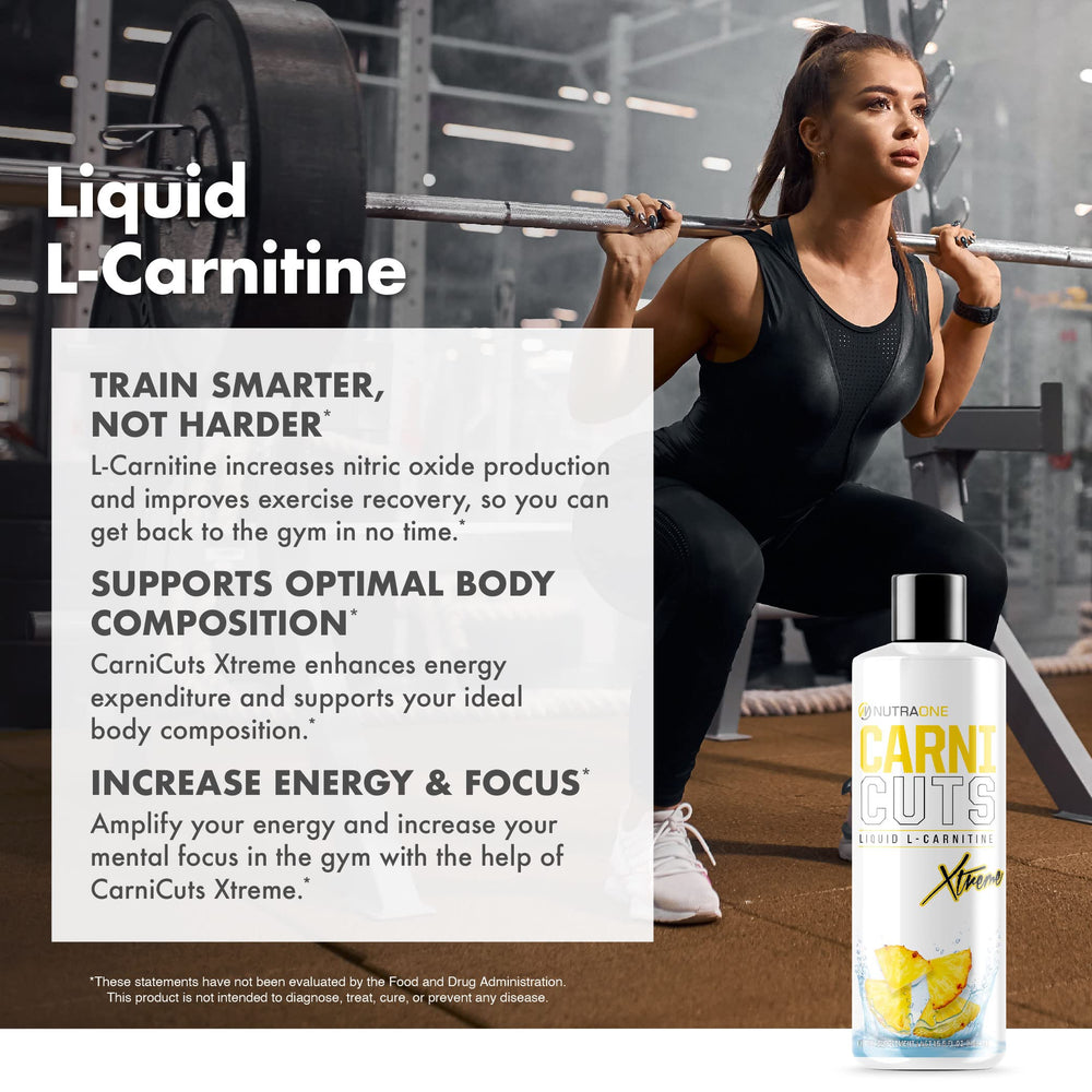 NutraOne CarniCuts Xtreme Pineapple bottle during cardio training