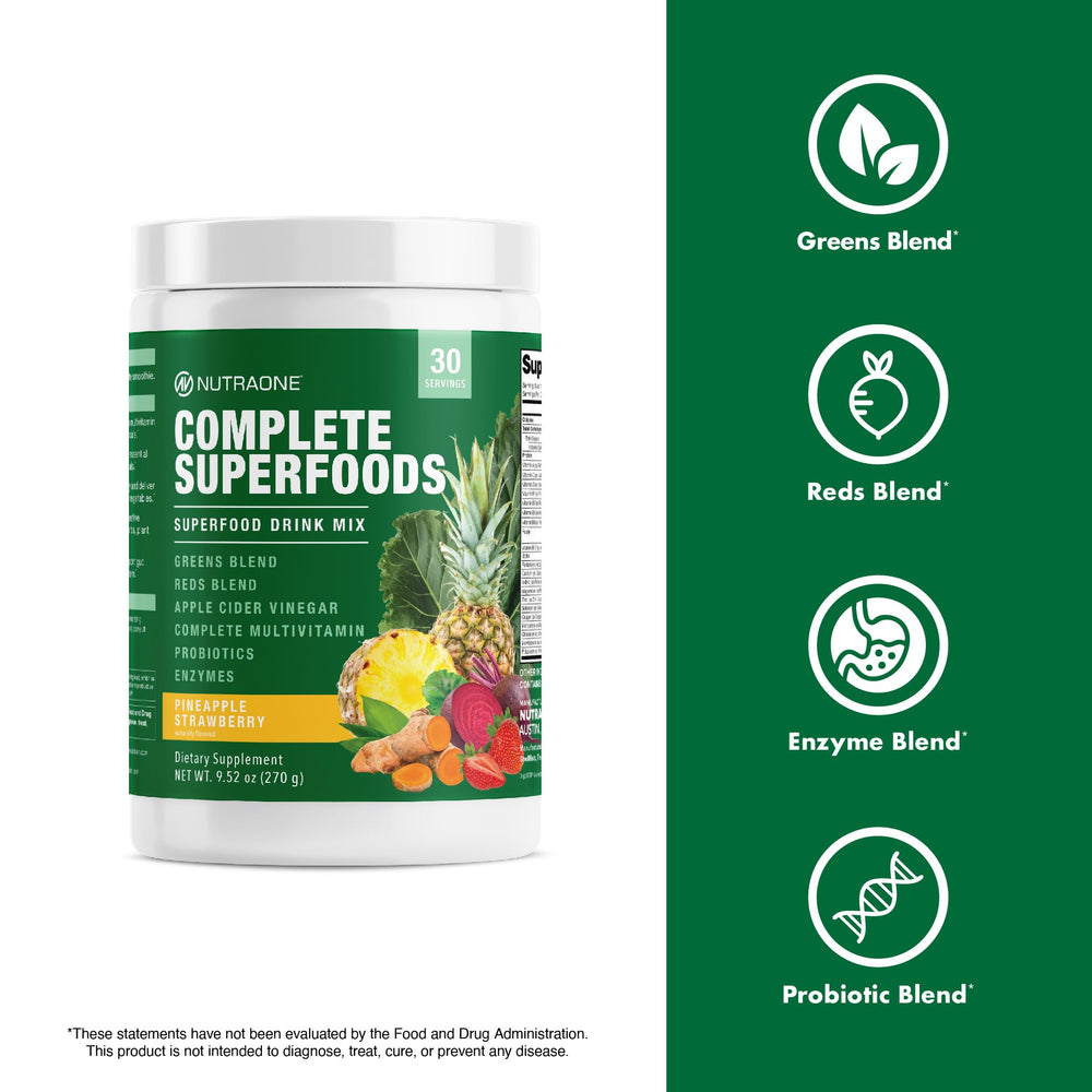 NutraOne Complete Superfoods digestive enzymes support digestion after meals