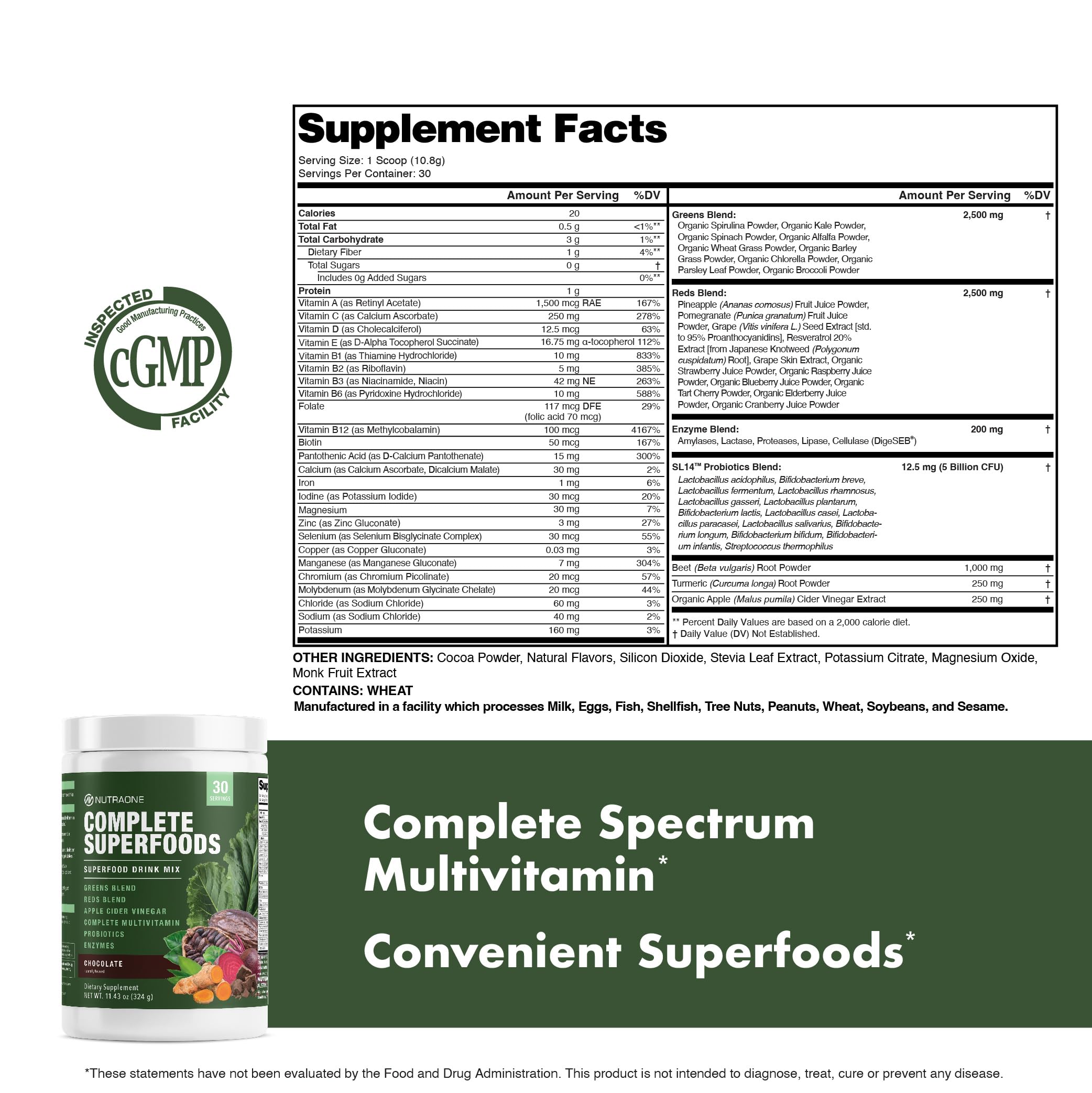 NutraOne Complete Superfoods powder dissolving in water for fast mix.