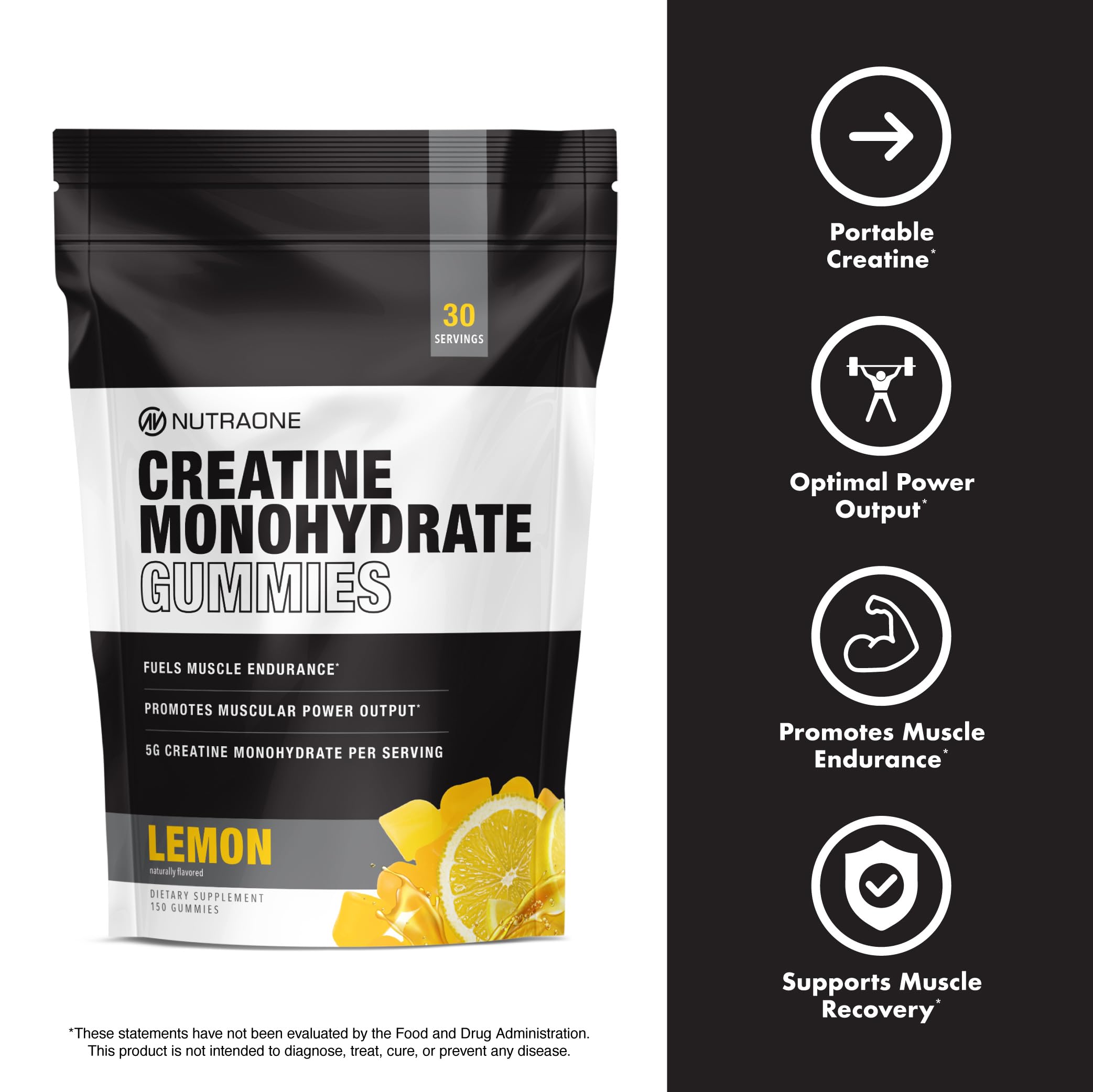 NutraOne Creatine Monohydrate Gummies support improved muscular endurance during sessions.