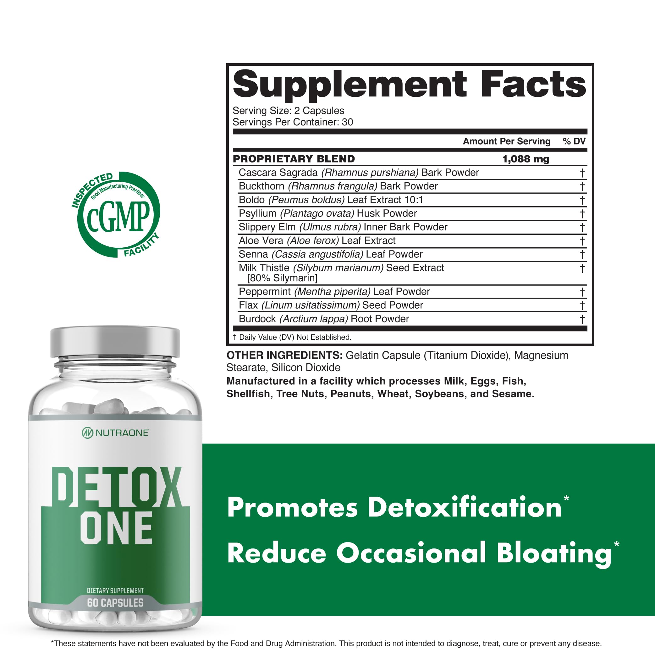 Collage of premium ingredients used in NutraOne DetoxOne.