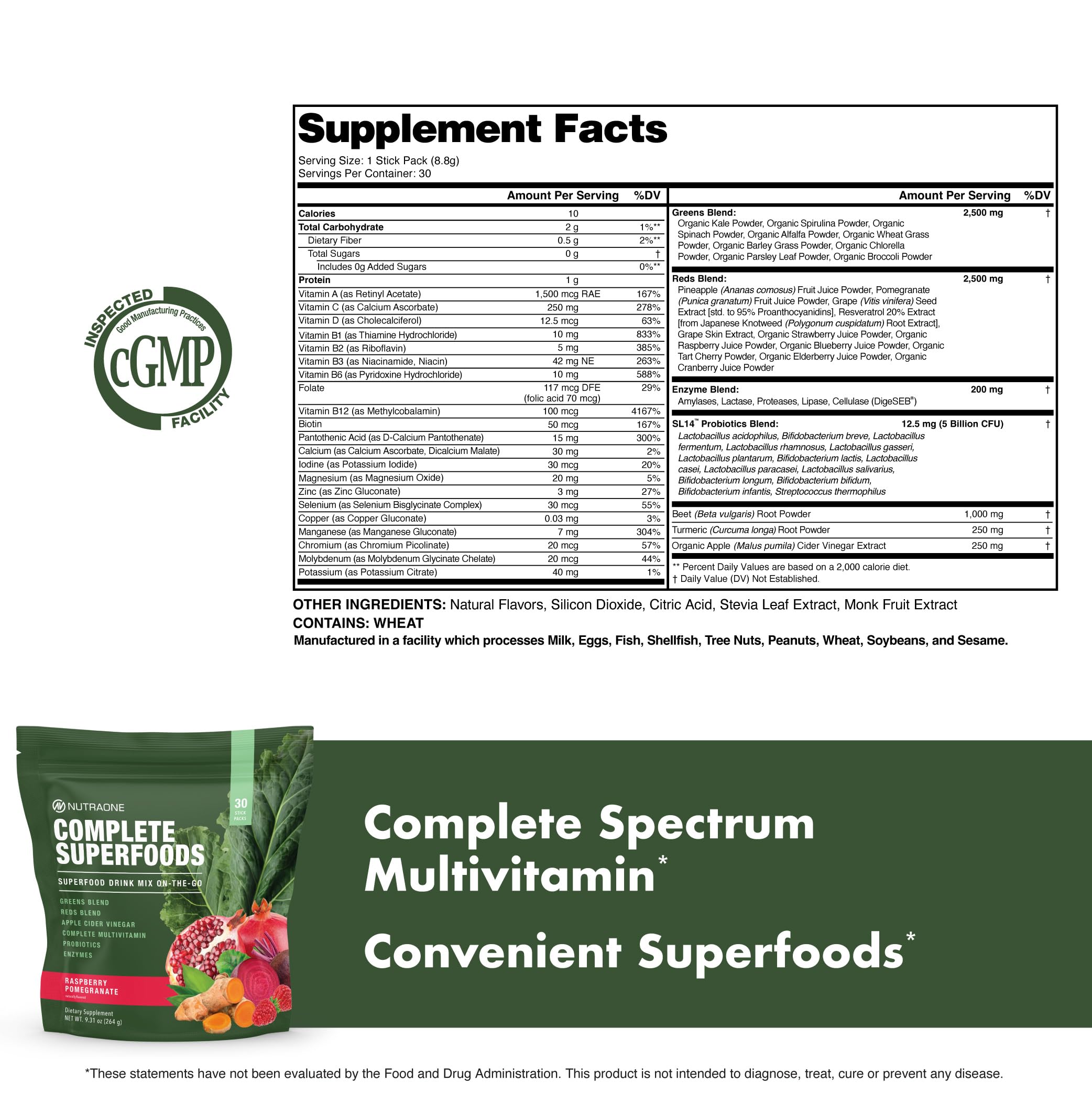 NutraOne enzymes and probiotics graphic emphasizes digestive support