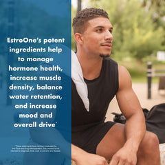 NutraOne EstroOne GMP badge image confirms quality standards.