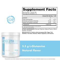 NutraOne GlutaOne lean-muscle-support depicts protein-building benefits during workouts