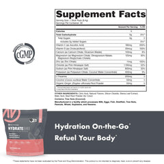 NutraOne HydrateOne watermelon drink in a glass, refreshing hydration with natural flavors.