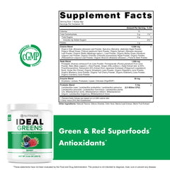 NutraOne Ideal Greens fiber-rich formula boosting daily fruit and vegetable intake.