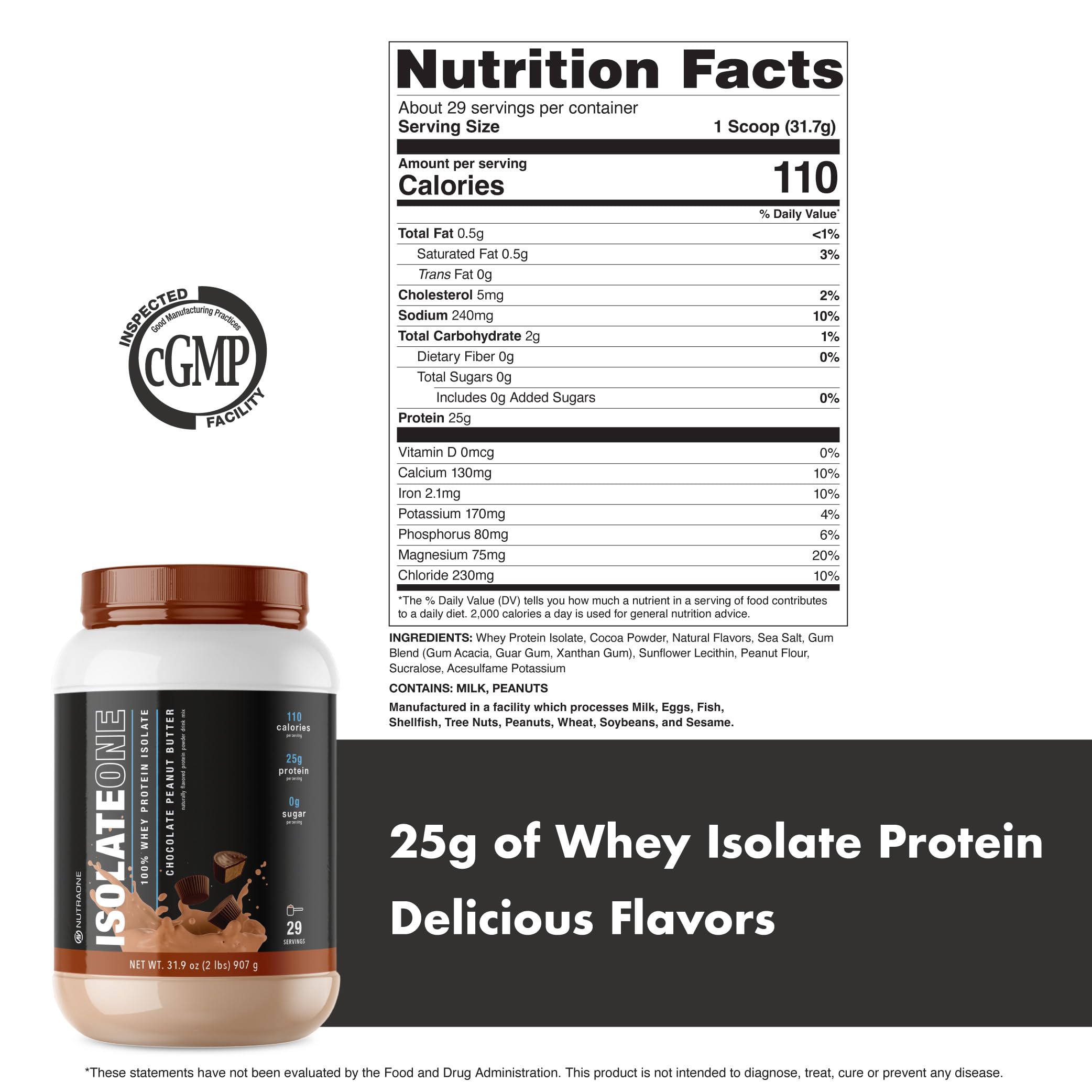 NutraOne IsolateOne mix with rich chocolate peanut butter flavor.