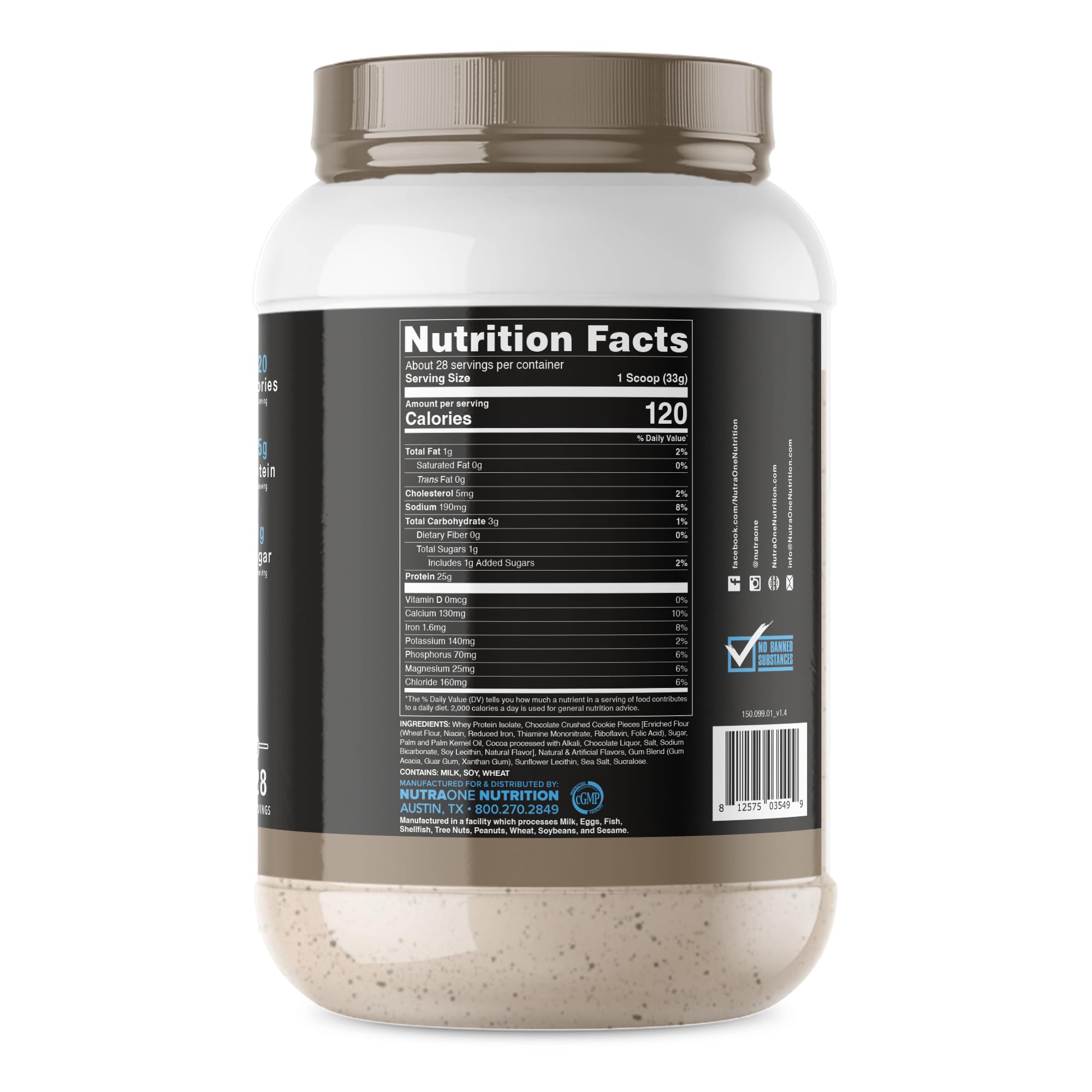 NutraOne IsolateOne scoop-in-shaker showing quick-digesting protein for pre- or post-workout fuel
