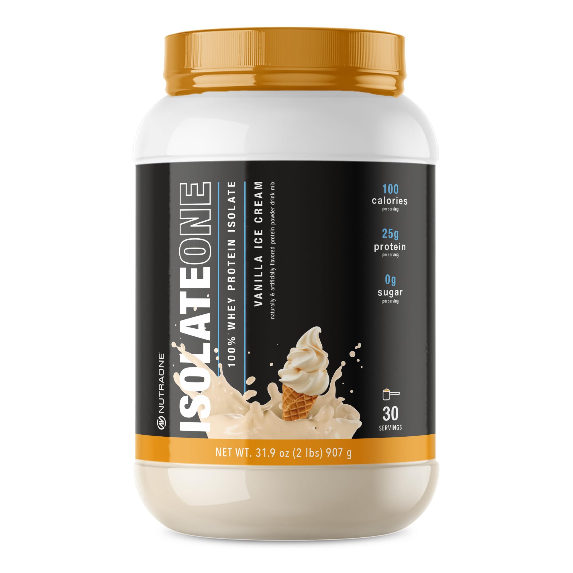 NutraOne IsolateOne vanilla shake bottle ready for post-workout nutrition