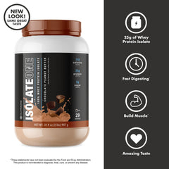 NutraOne IsolateOne vanilla powder in a shaker for blending
