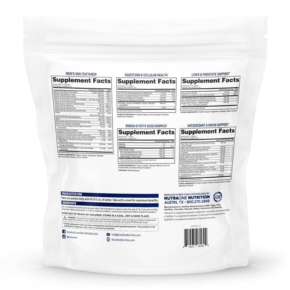 NutraOne MrOne bottle with packs display for convenient daily use