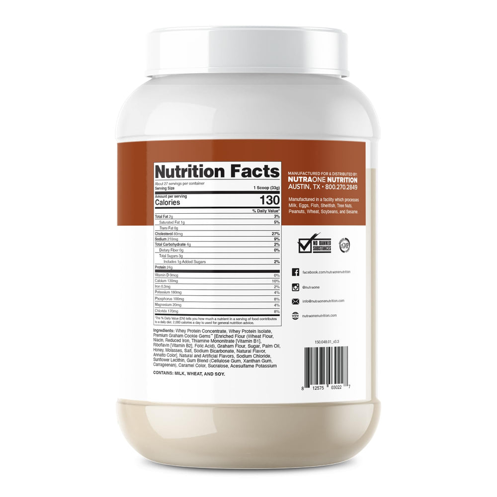 NutraOne ProteinOne post-workout shake in glass with straw