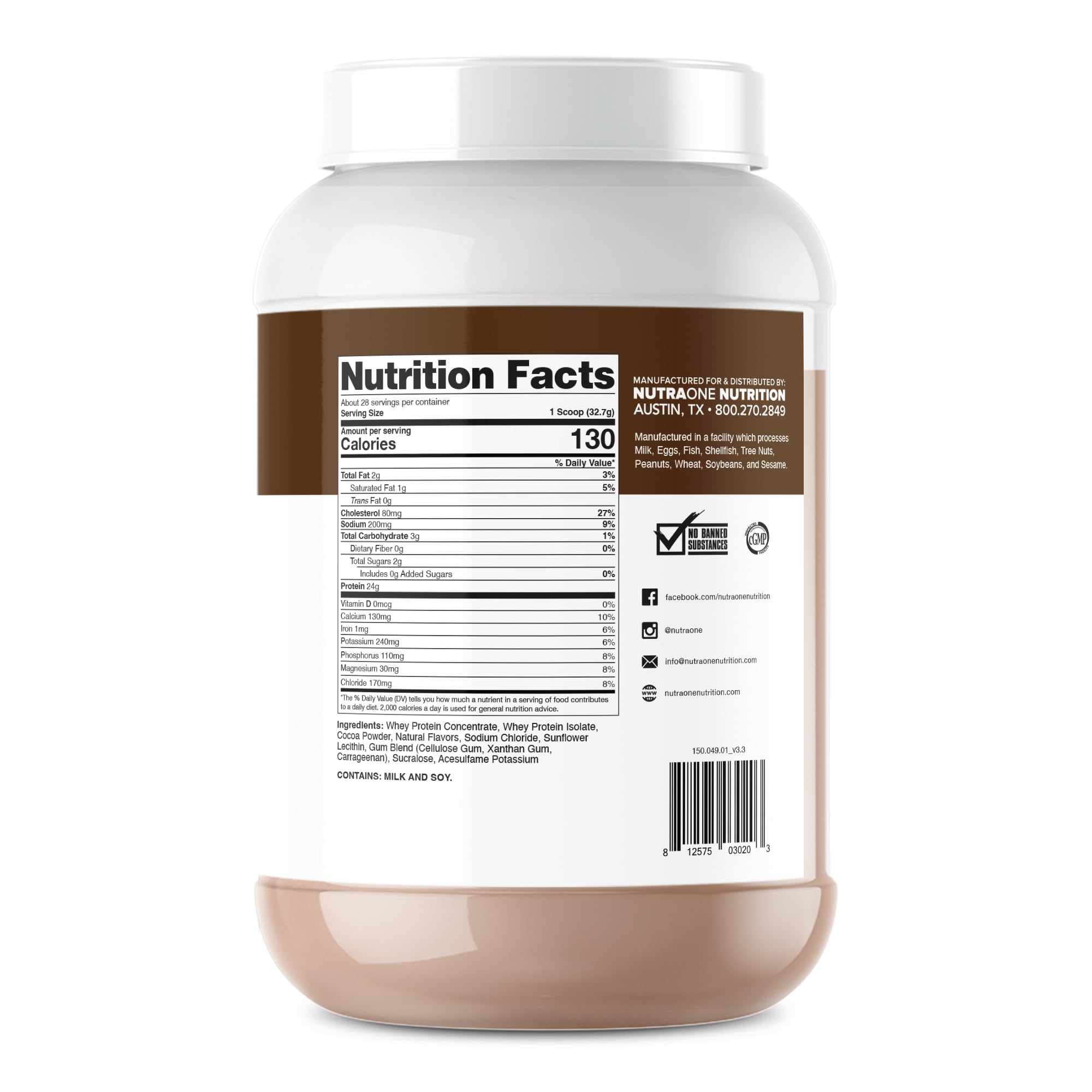 NutraOne shaker bottle with a ready ProteinOne shake after workout.