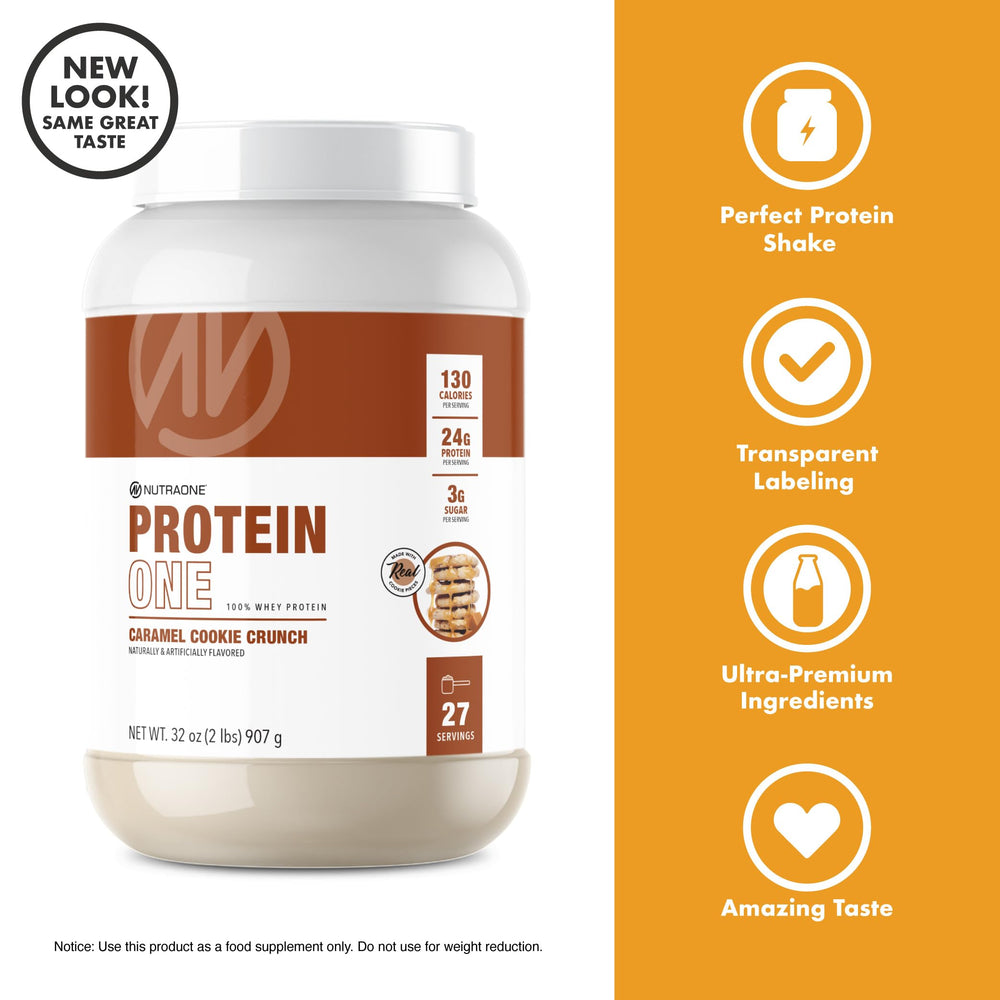 NutraOne ProteinOne micro-filtered whey ingredient panel signals quality and low lactose.