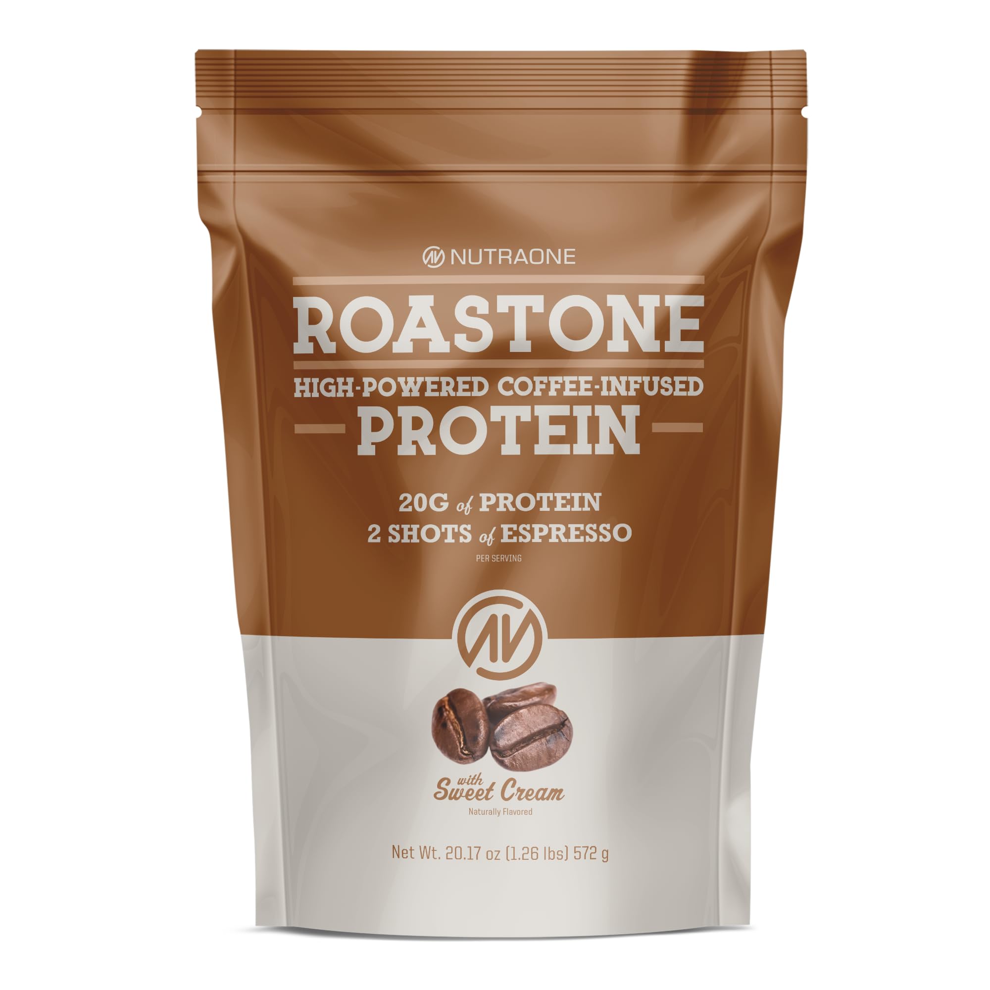 NutraOne RoastOne bottle showcases creamy iced cappuccino flavor for energy