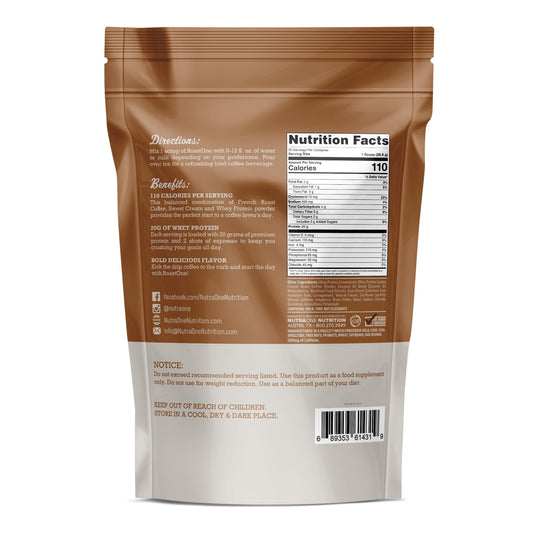 NutraOne RoastOne pour ready to mix coffee protein for fast shakes